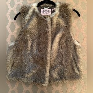 Juicy Couture Faux Fur Vest in Brown and Tan